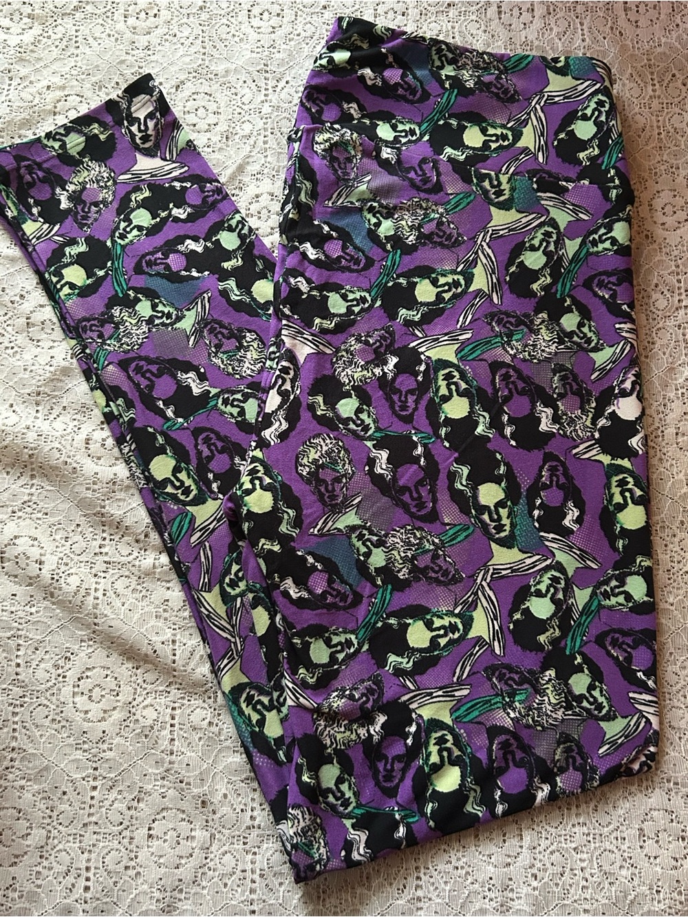 LuLaRoe Halloween Leggings Bride of Frankenstein TC BNWOT